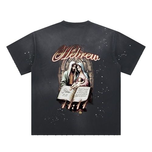 Hand-Frayed Sunfade Paint Splatter T-Shirt