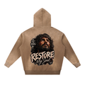 Vintage Washed Frayed Fleece Hoodie
