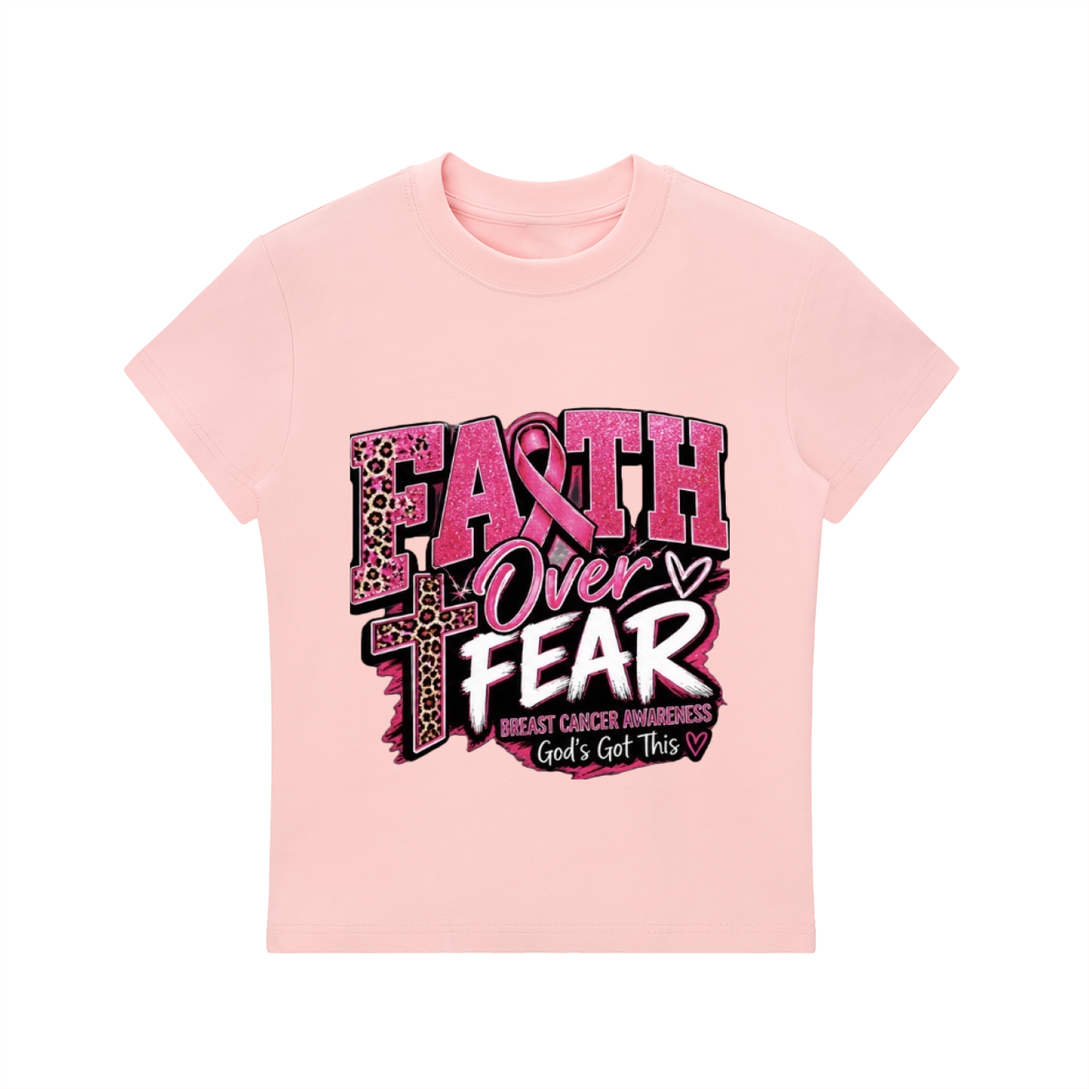 Women Faith Breast cancer  T-Shirt