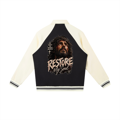 Contrast Raglan Sleeve Baseball Jacket